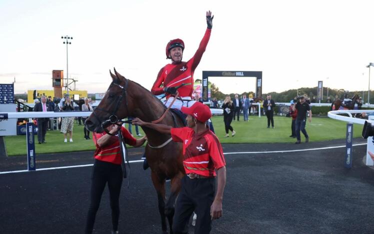 Frankie Dettori after winning on Zaman Jemil for Wales & The West 